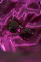 Load image into Gallery viewer, Unisex Sefsan BOBA sunglasses featuring crystal purple transparent frame, smoke-tinted lenses, and stylish contemporary design front view