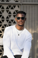 تحميل الصورة إلى عارض المعرض، Sefsan Crimpy sunglasses with dolphin grey full-rim frame, smoke lenses, unisex casual style, and lightweight modern design model front view