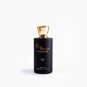 SUL EXTRAS Ayat Beauty For Eau de Parfum in a matte black bottle with a gold crown cap, 100ml fragrance.