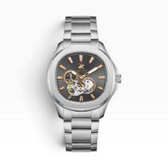 SUL EXTRAS Beverly Hills Polo Club automatic watch with gunmetal dial, rose gold accents, and stainless steel bracelet.