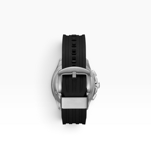 SUL EXTRAS Beverly Hills Polo Club watch featuring a black ribbed rubber strap and a polished silver pin buckle.
