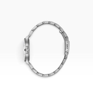 SUL EXTRAS Lee Cooper London women's watch with a silver stainless steel case and link bracelet, side profile view.