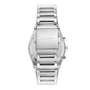 SUL EXTRAS Lee Cooper Urban Artisan watch showing the stainless steel bracelet and engraved clasp from the back view