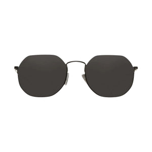 SUL EXTRAS Parade sunglasses featuring an oversized geometric round frame in black with dark UV protection lenses.