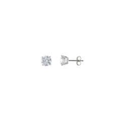 EARRING SILVER 925 RHODIUM CZ WHITE CIRCULAR