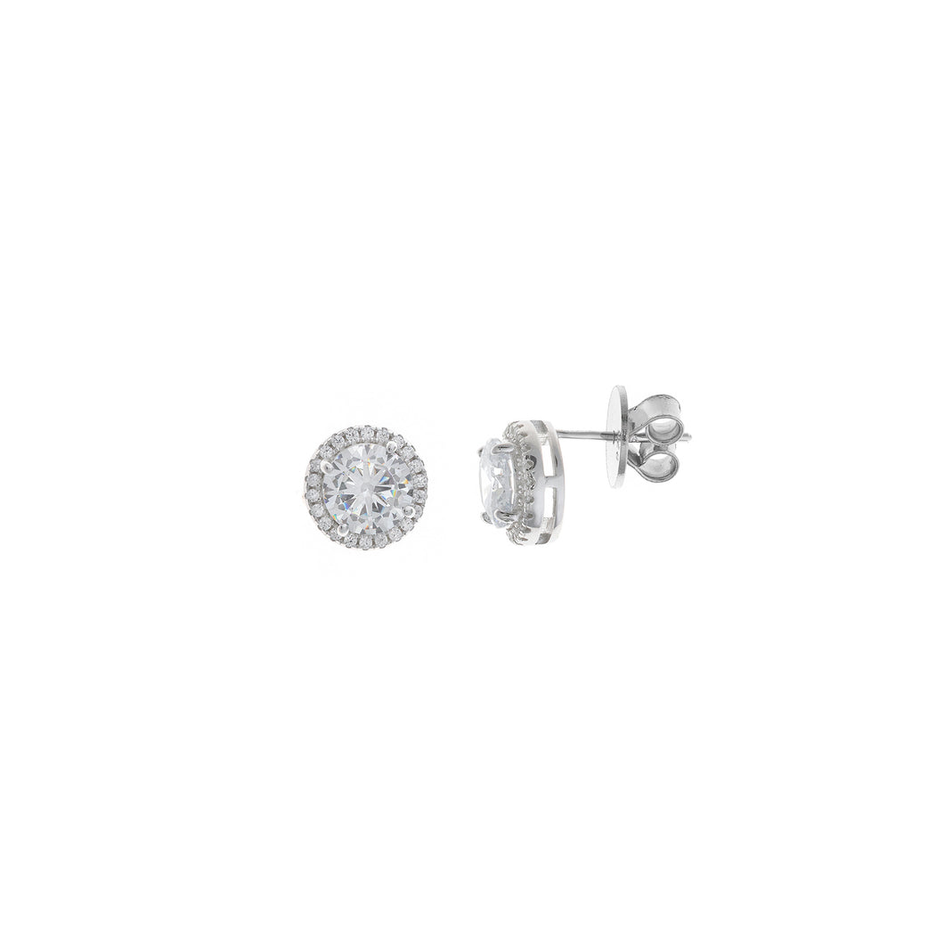 EARRING SILVER 925 RHODIUM CRYSTAL WHITE BRILLIANT