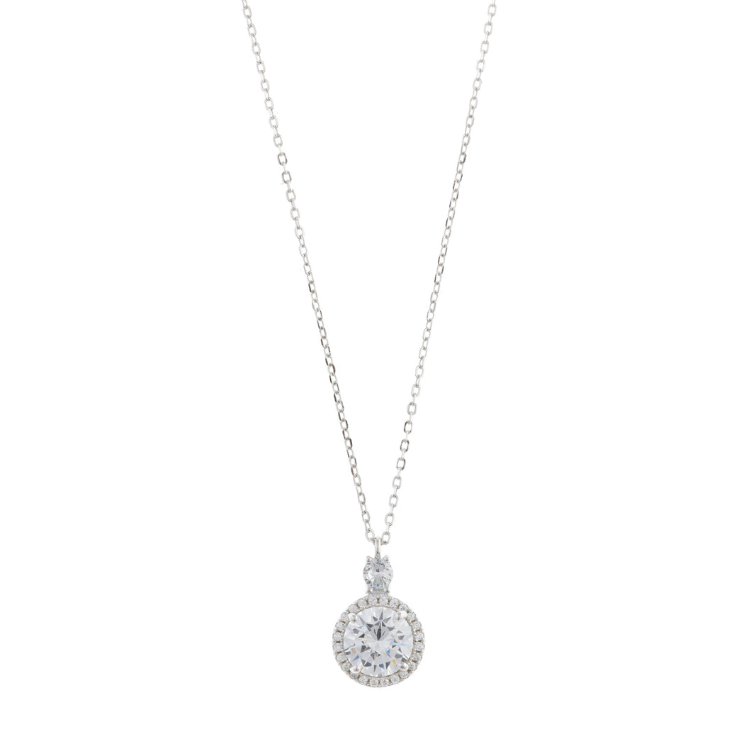 NECKLACE SILVER 925 RHODIUM CRYSTAL WHITE BRILLIANT