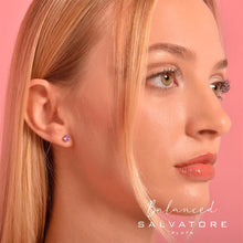 تحميل الصورة إلى عارض المعرض، EARRING SILVER 925 RHODIUM BRILLIANT CZ RUBY
