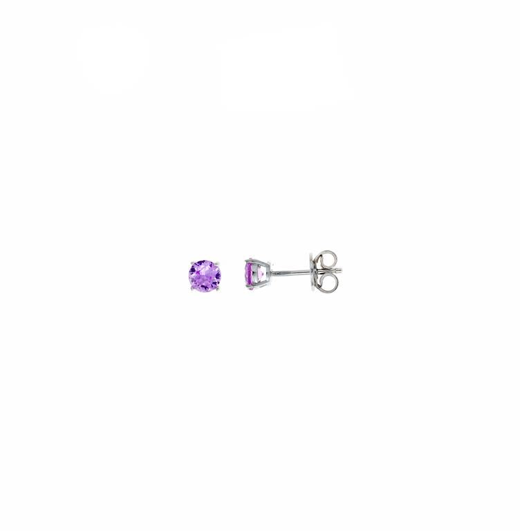 EARRING SILVER 925 RHODIUM BRILLIANT CZ RUBY