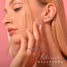 Load image into Gallery viewer, EARRING SILVER 925 RHODIUM BRILLIANT CZ LAVENDER
