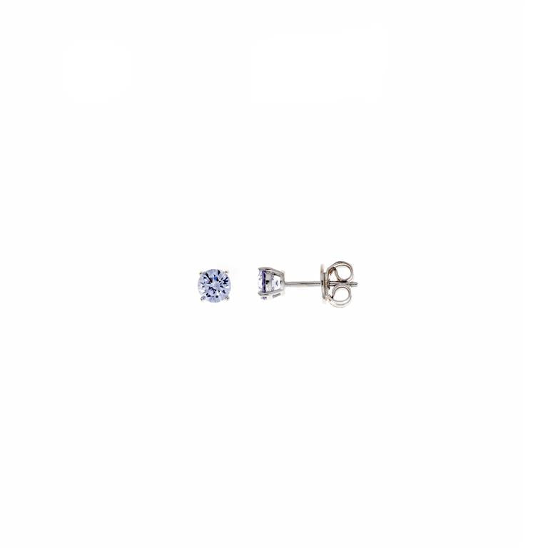 EARRING SILVER 925 RHODIUM BRILLIANT CZ LAVENDER