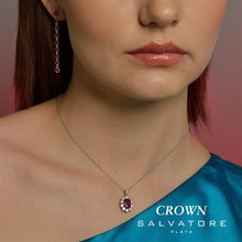 تحميل الصورة إلى عارض المعرض، EARRING SILVER RHODIUM STRIP CZ RUBY BRIGHT
