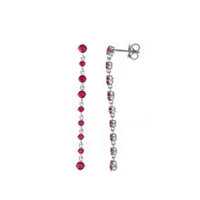 تحميل الصورة إلى عارض المعرض، EARRING SILVER RHODIUM STRIP CZ RUBY BRIGHT
