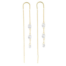 Load image into Gallery viewer, EARRING SILVER 925 PLATED GOLD CHAIN WITH
