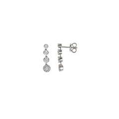 EARRING SILVER 925 RHODIUM STRIP FOUR CZ