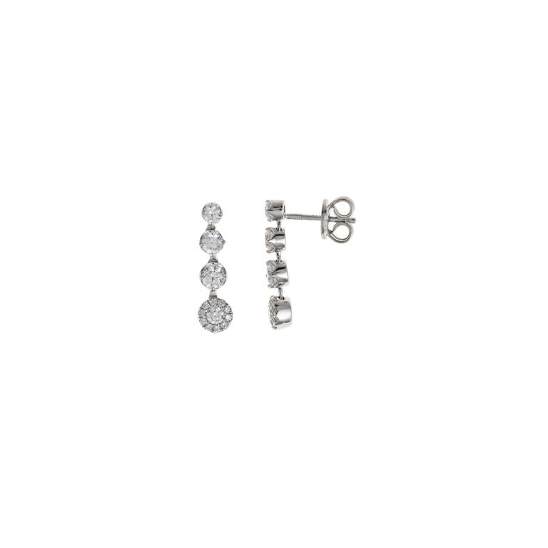 EARRING SILVER 925 RHODIUM STRIP FOUR CZ