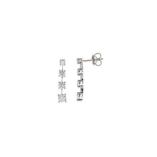 Load image into Gallery viewer, EARRING SILVER 925 RHODIUM STRIP FOUR CZ
