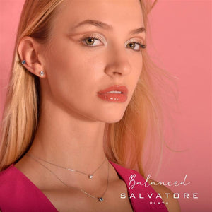 NECKLACE SILVER 925 RHODIUM BRILLIANT CZ WHITE