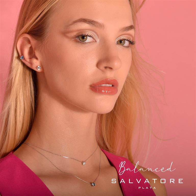 NECKLACE SILVER 925 RHODIUM BRILLIANT CZ WHITE