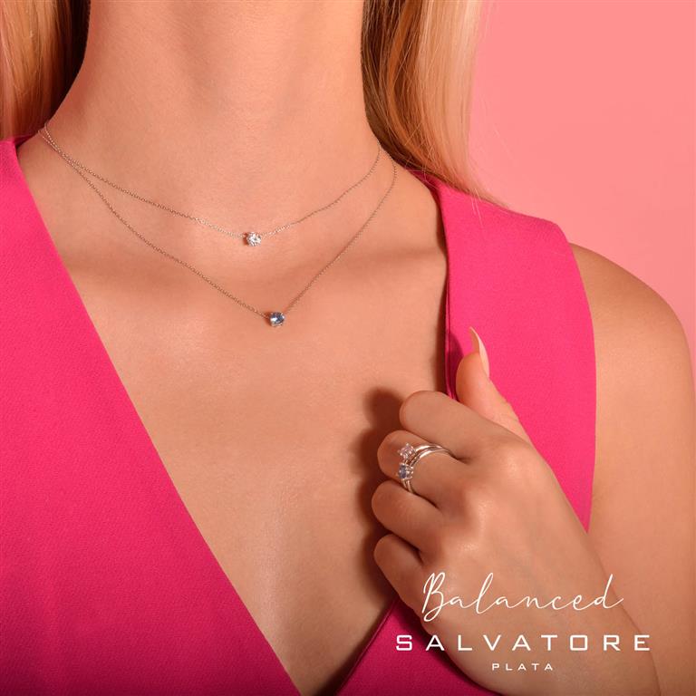 NECKLACE SILVER 925 RHODIUM BRILLIANT CZ WHITE