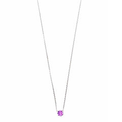 NECKLACE SILVER 925 RHODIUM BRILLIANT CZ RUBY