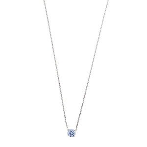 NECKLACE SILVER 925 RHODIUM BRILLIANT CZ LAVENDER