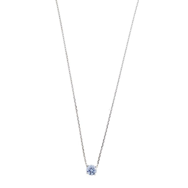 NECKLACE SILVER 925 RHODIUM BRILLIANT CZ LAVENDER