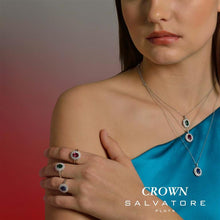 تحميل الصورة إلى عارض المعرض، NECKLACE SILVER 925 RHODIUM OVAL NANO GREEN
