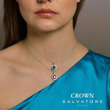 تحميل الصورة إلى عارض المعرض، NECKLACE SILVER 925 RHODIUM OVAL RUBY AROUND

