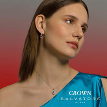تحميل الصورة إلى عارض المعرض، NECKLACE SILVER 925 RHODIUM OVAL RUBY AROUND
