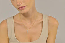 تحميل الصورة إلى عارض المعرض، NECKLACE SILVER 925 PLATED GOLD THREE CZ

