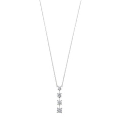 NECKLACE SILVER 925 RHODIUM STRIP FOUR CZ