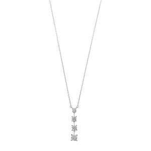 NECKLACE SILVER 925 RHODIUM STRIP FOUR CZ
