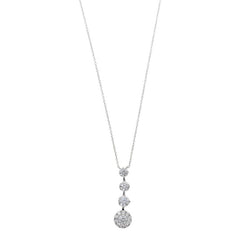 NECKLACE SILVER 925 RHODIUM STRIP FOUR CZ
