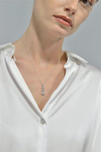 تحميل الصورة إلى عارض المعرض، NECKLACE SILVER 925 RHODIUM STRIP FOUR CZ
