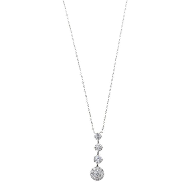 NECKLACE SILVER 925 RHODIUM STRIP FOUR CZ