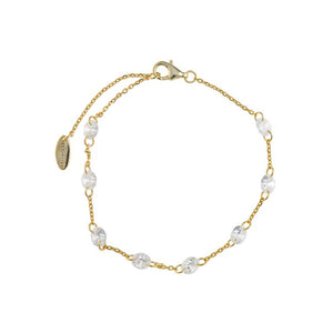 BRACELET SILVER 925 PLATED GOLD CZ WHITE