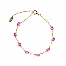 Load image into Gallery viewer, BRACELET SILVER 925 PLATED GOLD CZ RUBY
