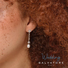 Load image into Gallery viewer, EARRING SILVER 925 RHODIUM FILIGREE CZ WHITE
