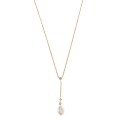 NECKLACE SILVER 925 PLATED GOLD FRESH WATER