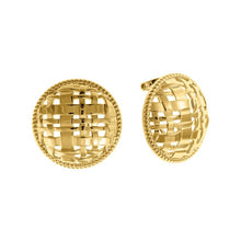 Load image into Gallery viewer, EARRING SILVER 925 PLATED GOLD CIRCLE SQUARES MADRAS
