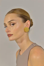 Load image into Gallery viewer, EARRING METAL PLATED GOLD CIRCLE BALLS LOCK
