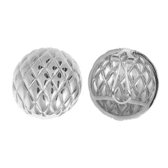 MADRAS RHODIUM - EARRING METAL RHODIUM CIRCLE TO RHOMBUS LOCK