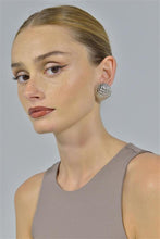 Load image into Gallery viewer, EARRING METAL RHODIUM CIRCLE TO RHOMBUS LOCK
