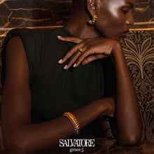 تحميل الصورة إلى عارض المعرض، EARRING METAL PLATED GOLD RING OPEN RIBBED
