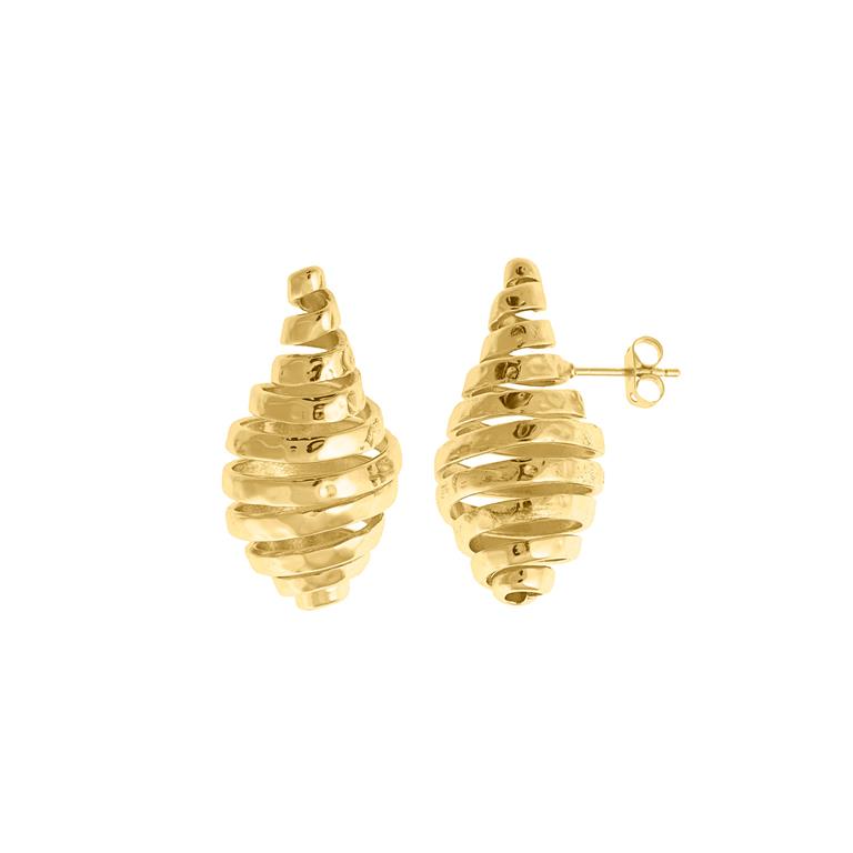 EARRING METAL PLATED GOLD DROP LINES