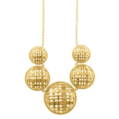 MADRAS - NECKLACE METAL PLATED GOLD FIVE CIRCLES SQUARES