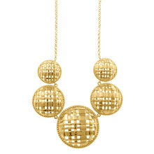تحميل الصورة إلى عارض المعرض، NECKLACE METAL PLATED GOLD FIVE CIRCLES SQUARES
