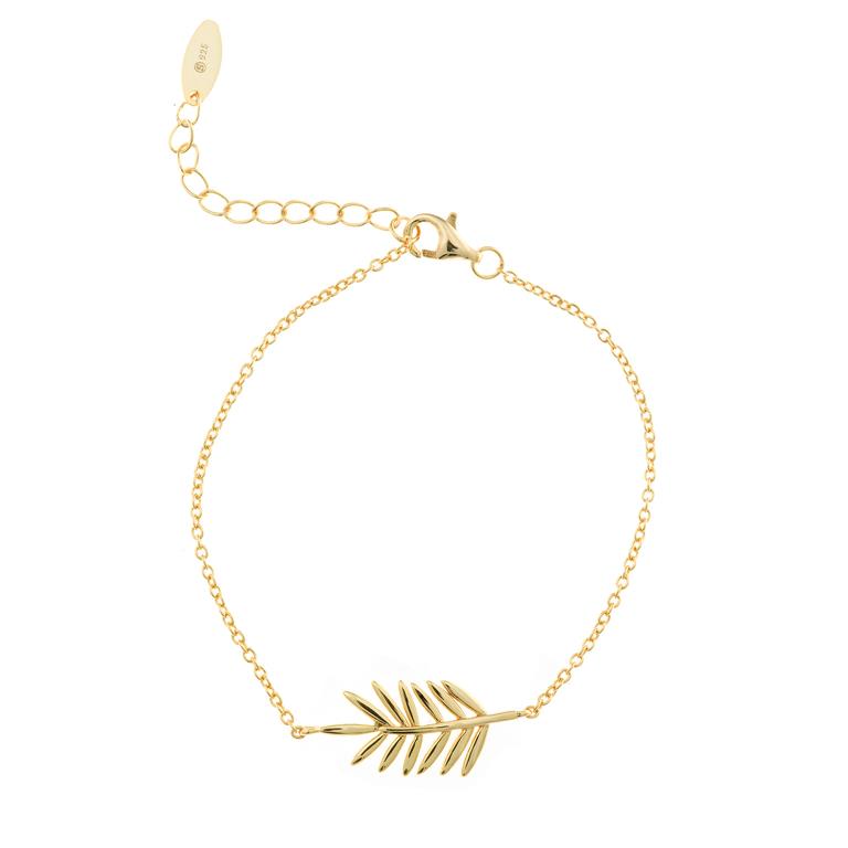 BRACELET SILVER 925 PLATED GOLD LEAF CYCA