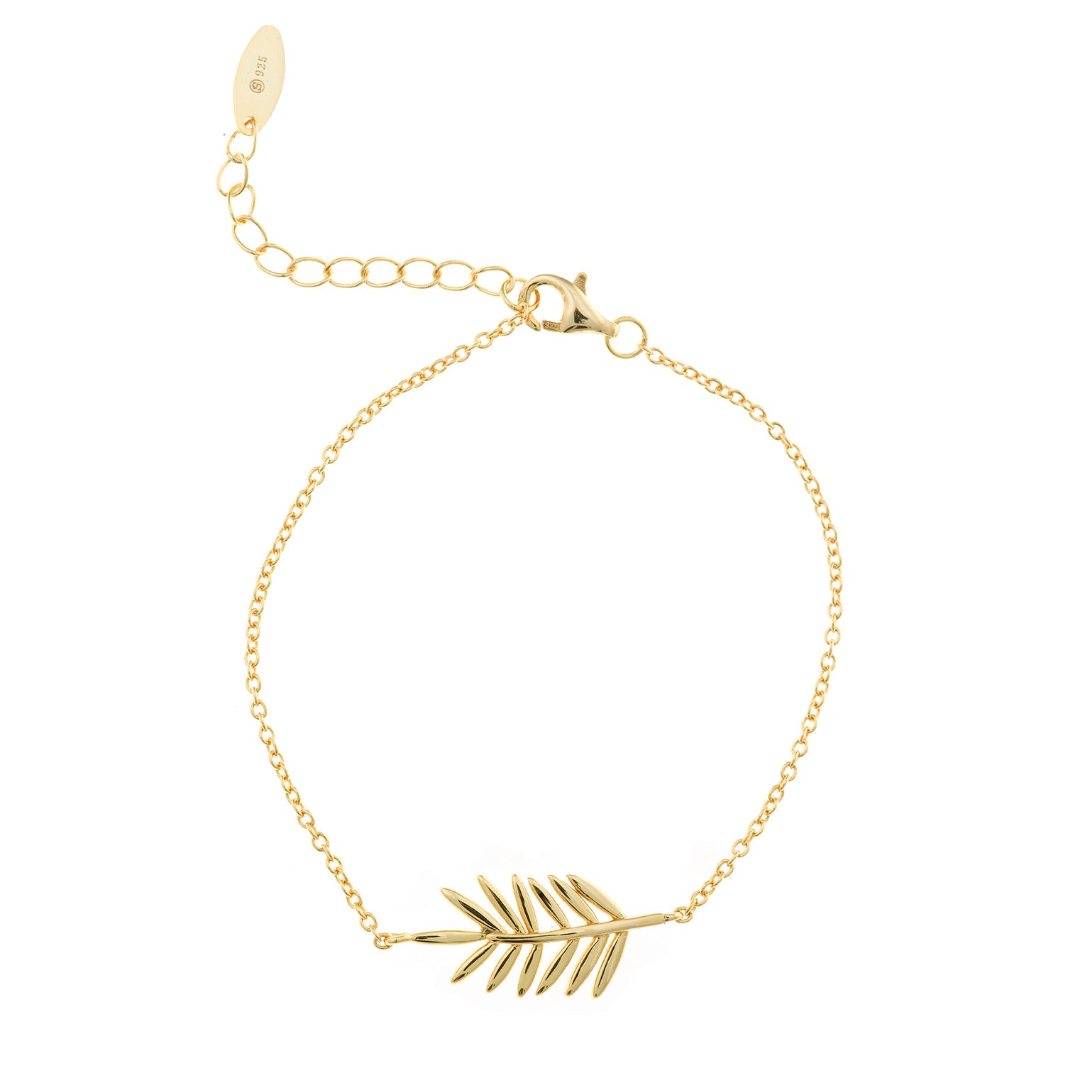 BRACELET SILVER 925 PLATED GOLD LEAF CYCA